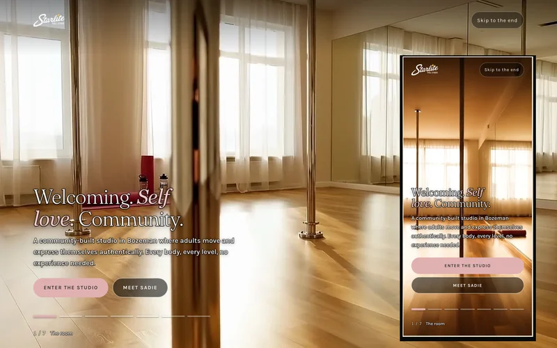 Starlite Pole Studio, a site we built